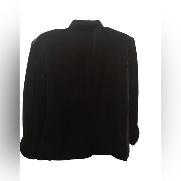 Tahari Arthur S Levine Black Velvet Evening Holiday Wear 3/4 Sleeve Open Sz. 14 - Picture 2 of 6